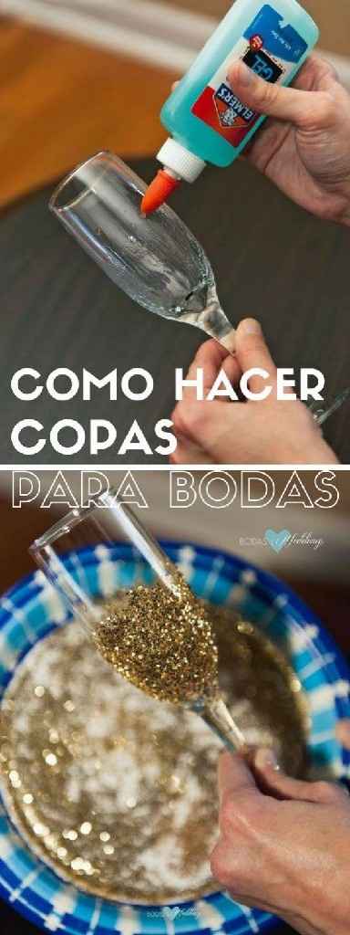  Ideas para decorar las copas de los novios. - 1