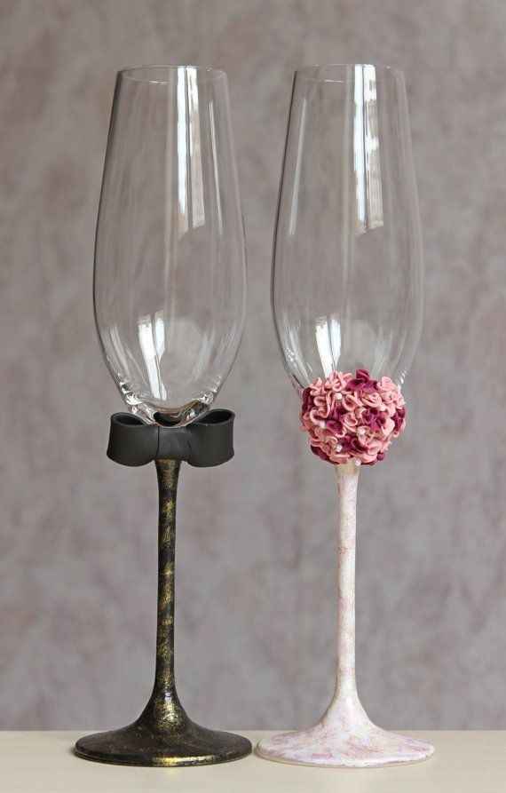  Ideas para decorar las copas de los novios. - 2