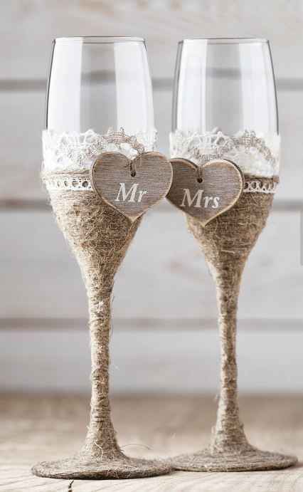  Ideas para decorar las copas de los novios. - 5