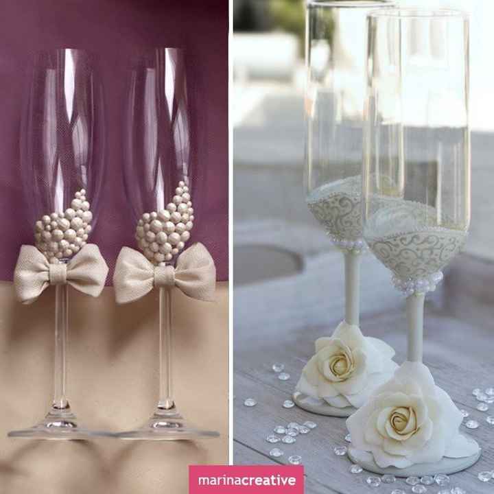  Ideas para decorar las copas de los novios. - 6