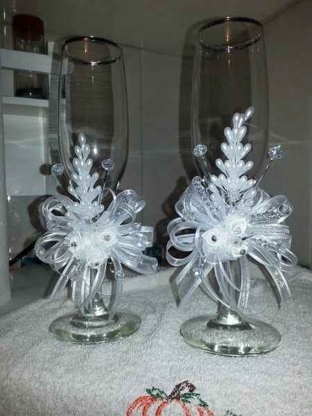  Ideas para decorar las copas de los novios. - 25