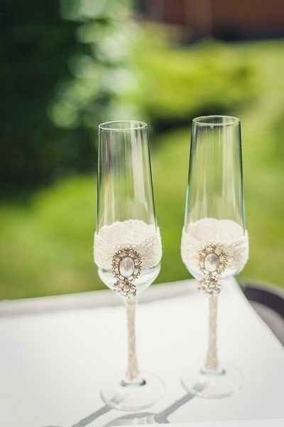  Ideas para decorar las copas de los novios. - 26