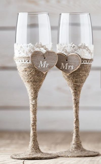 Ideas para decorar las copas de los novios. - 5