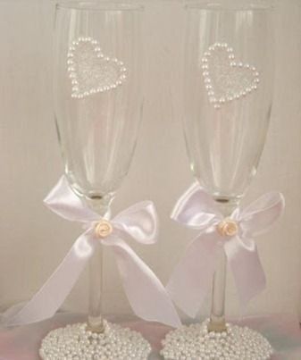  Ideas para decorar las copas de los novios. - 17