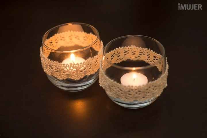 centro de mesa con velas