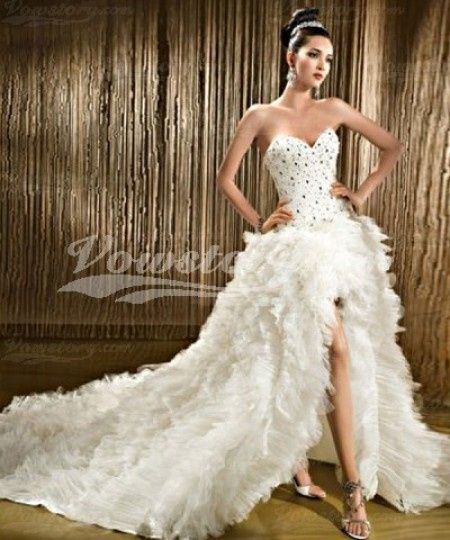 Vestidos de novia cortos con cola - 1