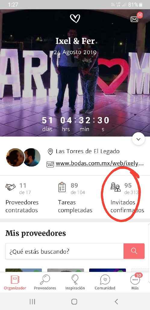 Enamorada de la confirmación de invitados de la app 🙌 - 1
