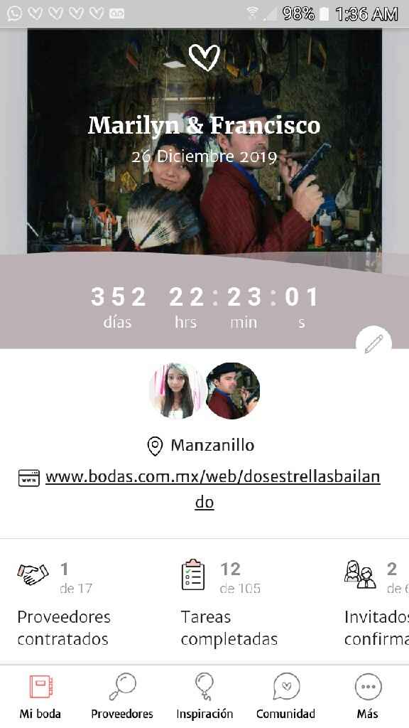 Mi marcador en el primer día del año 2019⏳👰🏻🤵🏻 - 1