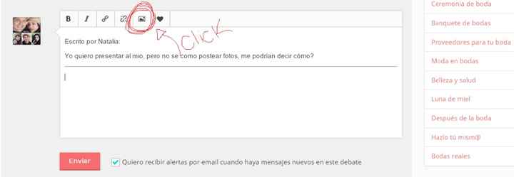 Primero le das click en el icono de imagenes