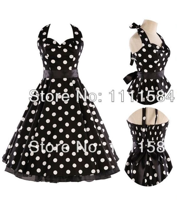 modelo 4. vestido a lunares con escote, cintilla y crinolina morada