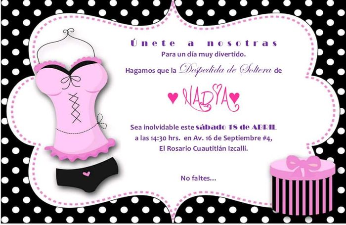 Lista mi invitación a la despedida!!!! =) - 1