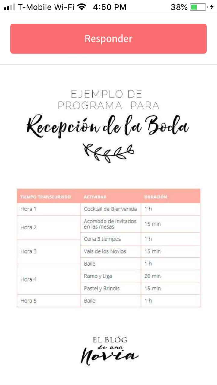 Ayuda con el programa de la boda - 1