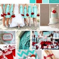 blue tiffany and red wedding