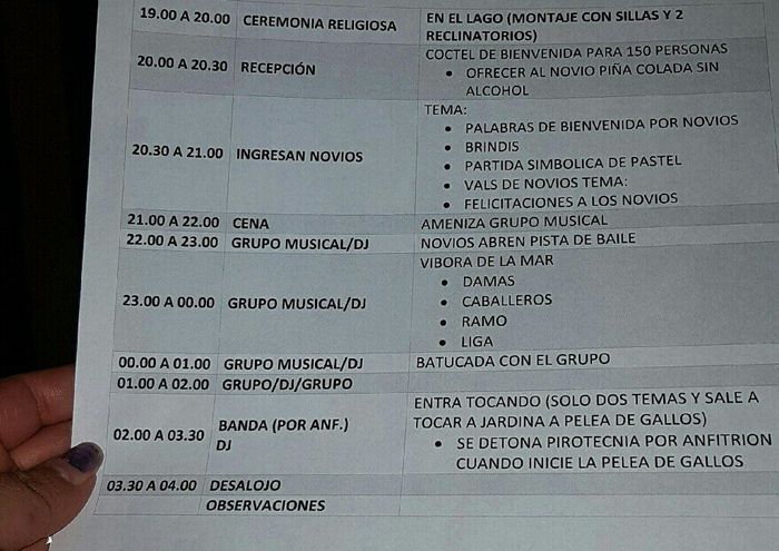 Itinerario de Boda 1