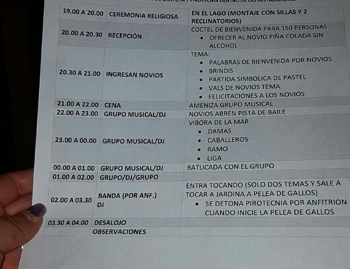 Programa boda - 1