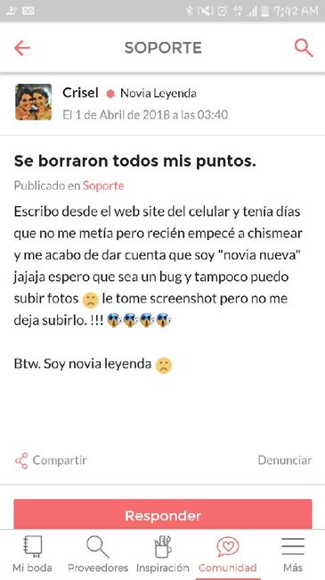 Se borraron todos mis puntos. - 1
