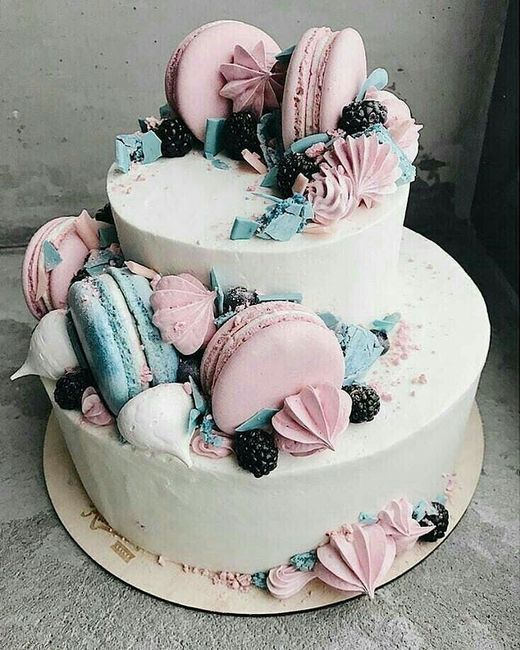 Pasteles con Macarons  💕🦄 9