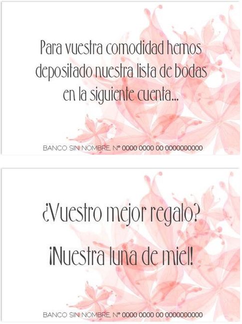 como pedir efectivo en lugar de Regalos? 5