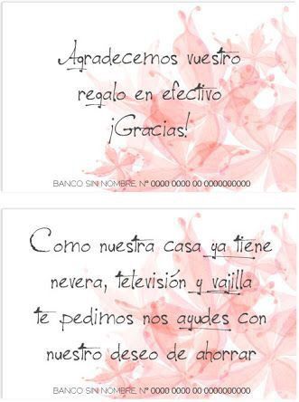 como pedir efectivo en lugar de Regalos? 6
