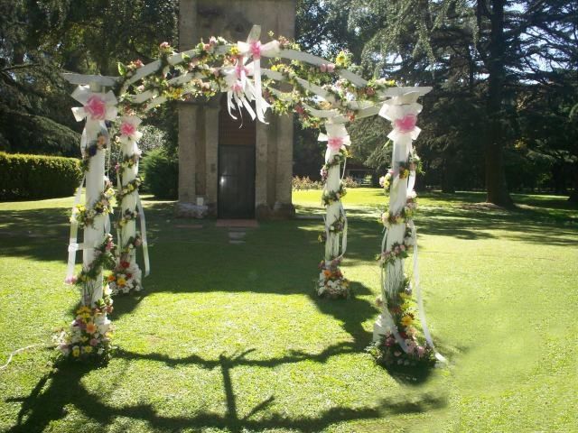 Decoración con telas para jardín.