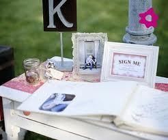 Deco para mesa del libro de firmas.