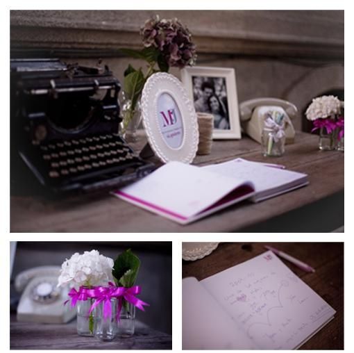 Deco para mesa del libro de firmas.