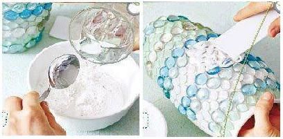 Centro de mesa DIY con piedritas.!