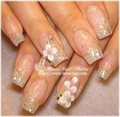 Uñas acrílico novia.