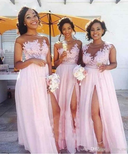 Vestidos de damas en diferentes tonalidades de ROSA💟👗 33
