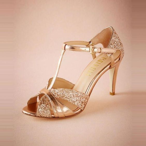 Zapatos de novia con un toque de dorado 9