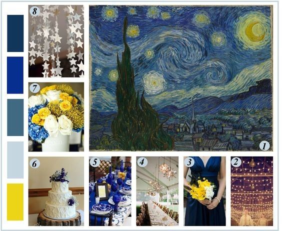 Boda inspirada en la obra de arte "noche estrellada" de Van Gogh 2