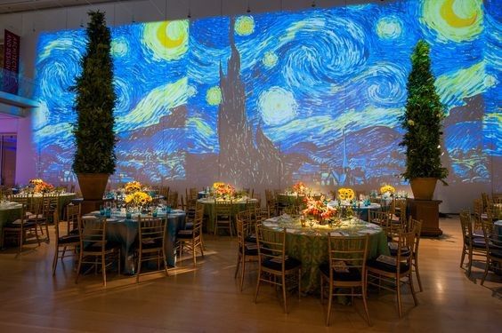 Boda inspirada en la obra de arte "noche estrellada" de Van Gogh 12