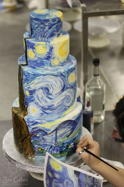 Boda inspirada en la obra de arte "noche estrellada" de Van Gogh 14