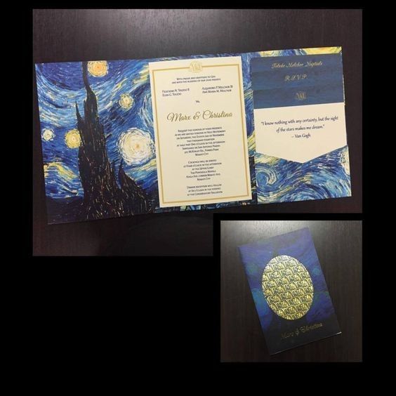 Boda inspirada en la obra de arte "noche estrellada" de Van Gogh 17