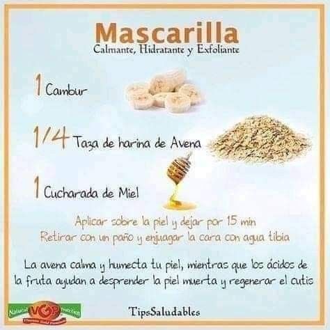 Mascarillas naturales para el rostro 🍏🥕🍯🍈 10