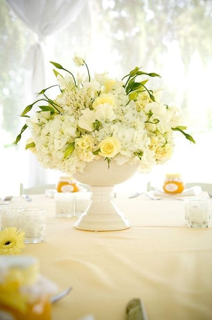 Colores: centros de mesa en amarillo 1