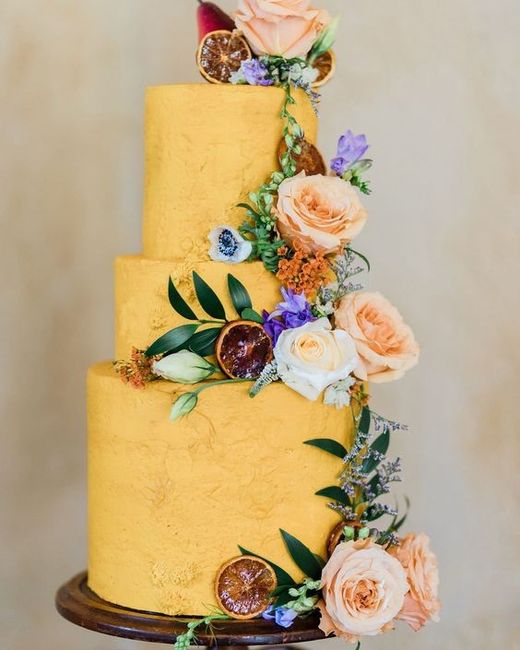 Colores: Pasteles de boda para verano en color amarillo. 7