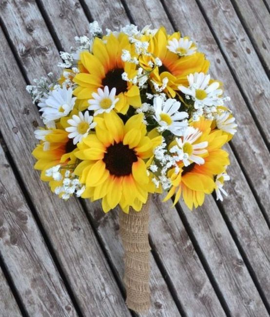 Colores: Un toque amarillo para tu boda, con girasoles (ramo) 6