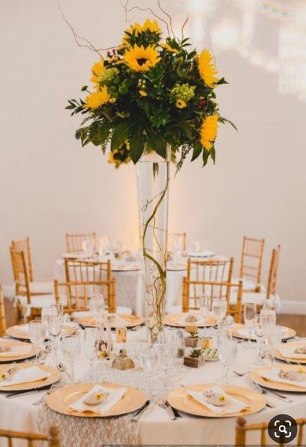 Colores: Un toque amarillo para tu boda, con girasoles -centros de mesa- 4
