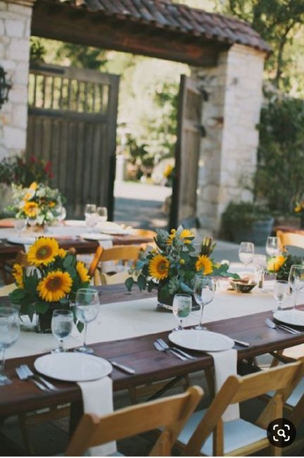 Colores: Un toque amarillo para tu boda, con girasoles -centros de mesa- 7