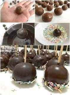 Postres cubiertos de chocolate para mesa de postres - 4