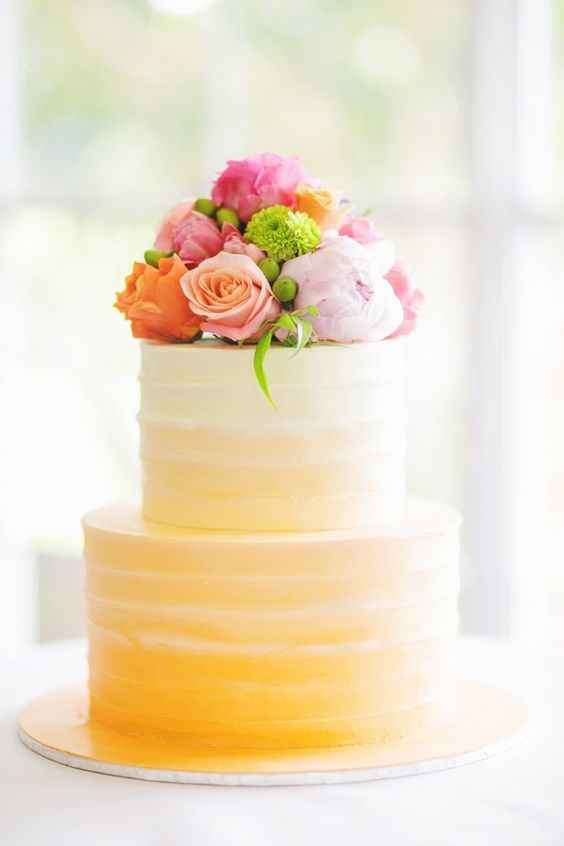 Colores: Pasteles de boda para verano en color amarillo. - 5