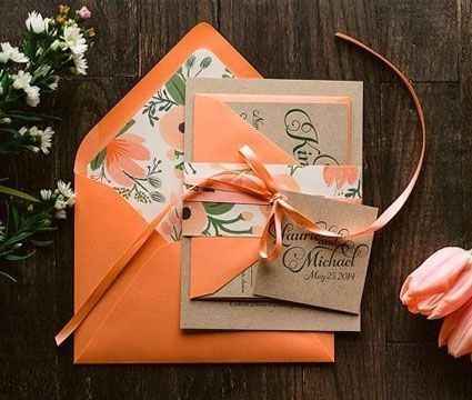 Colores : Invitaciones en Tono Naranja - 1