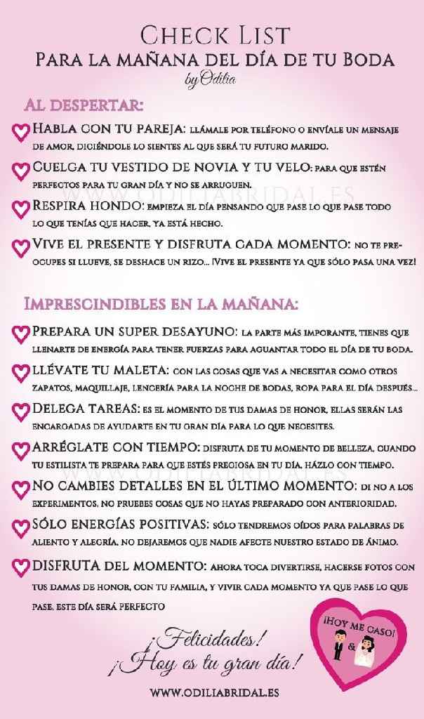 Checklist básicos para organizar tu boda - 2