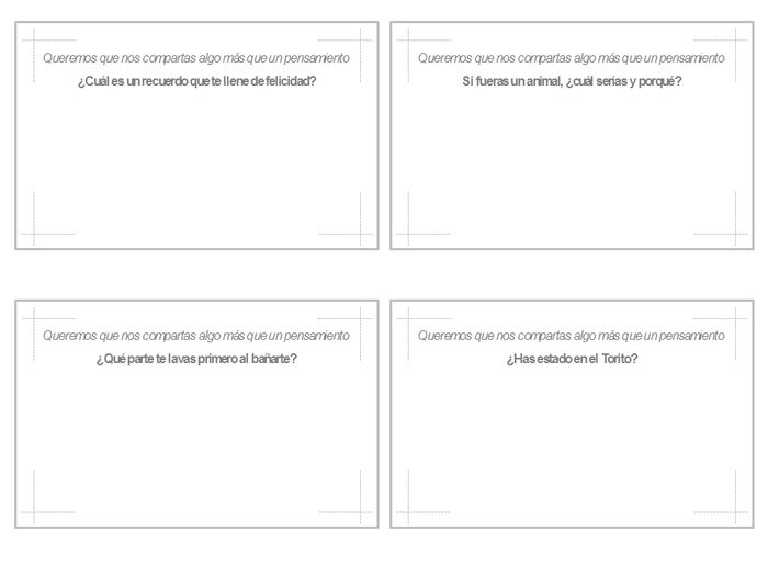 Tarjetas "Más que un ensamiento"