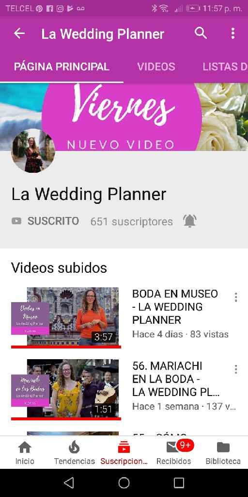 Canal de Youtube "entre boda y boda" - 1