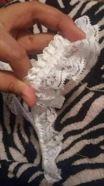 no olviden estirar el elástico cada que vayan a cocerlo al encaje