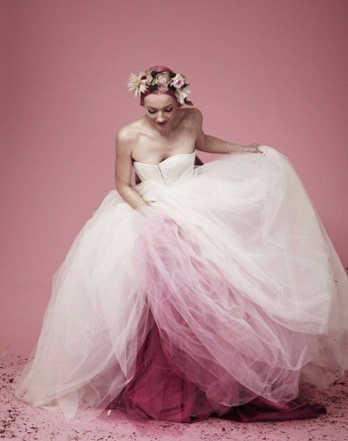 vestido con crinolina de color