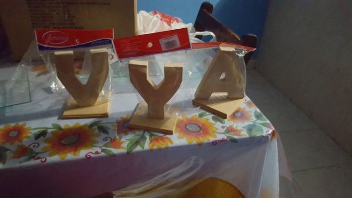 Letras para mesa de pastel 