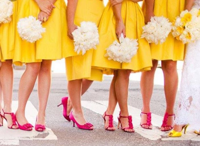 Colores de zapatillas para damas con vestido Amarillo 6